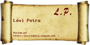 Lévi Petra névjegykártya